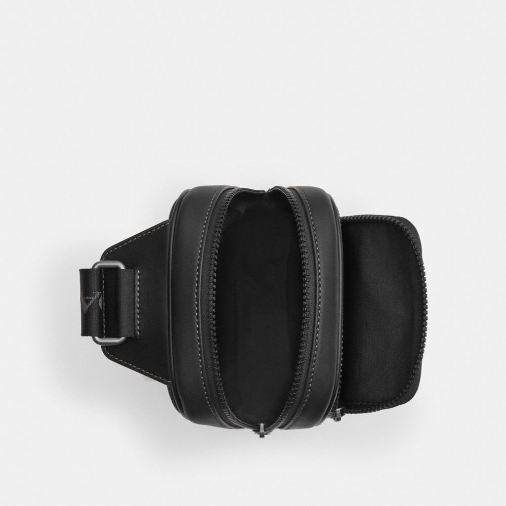Racer Sling Pack Smooth Leather-Gunmetal-Black Smooth Leather-Gunmetal-Black