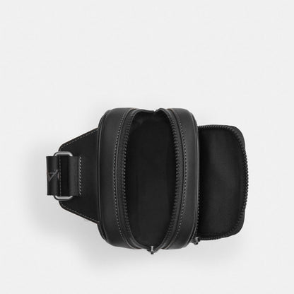 Racer Sling Pack Smooth Leather-Gunmetal-Black Smooth Leather-Gunmetal-Black