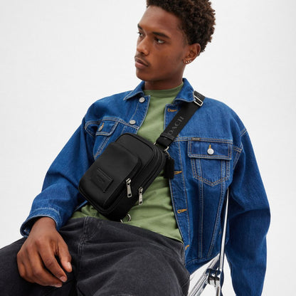 Racer Sling Pack Smooth Leather-Gunmetal-Black Smooth Leather-Gunmetal-Black
