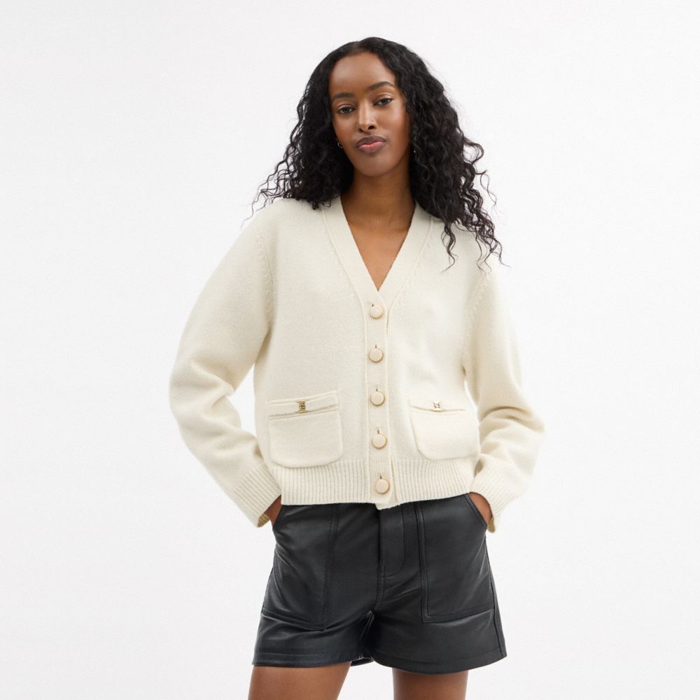 Coach Heritage C Cardigan White