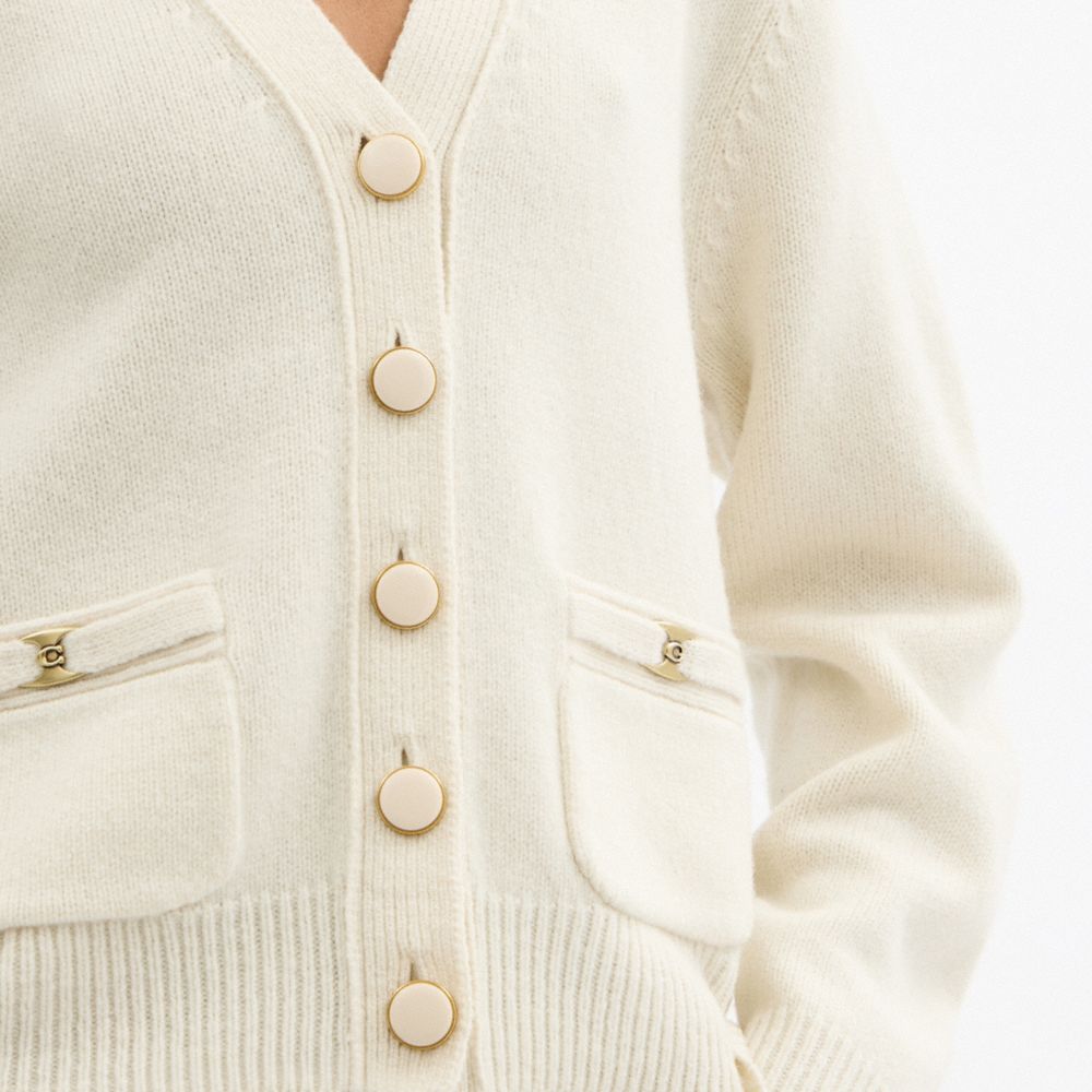 Coach Heritage C Cardigan White
