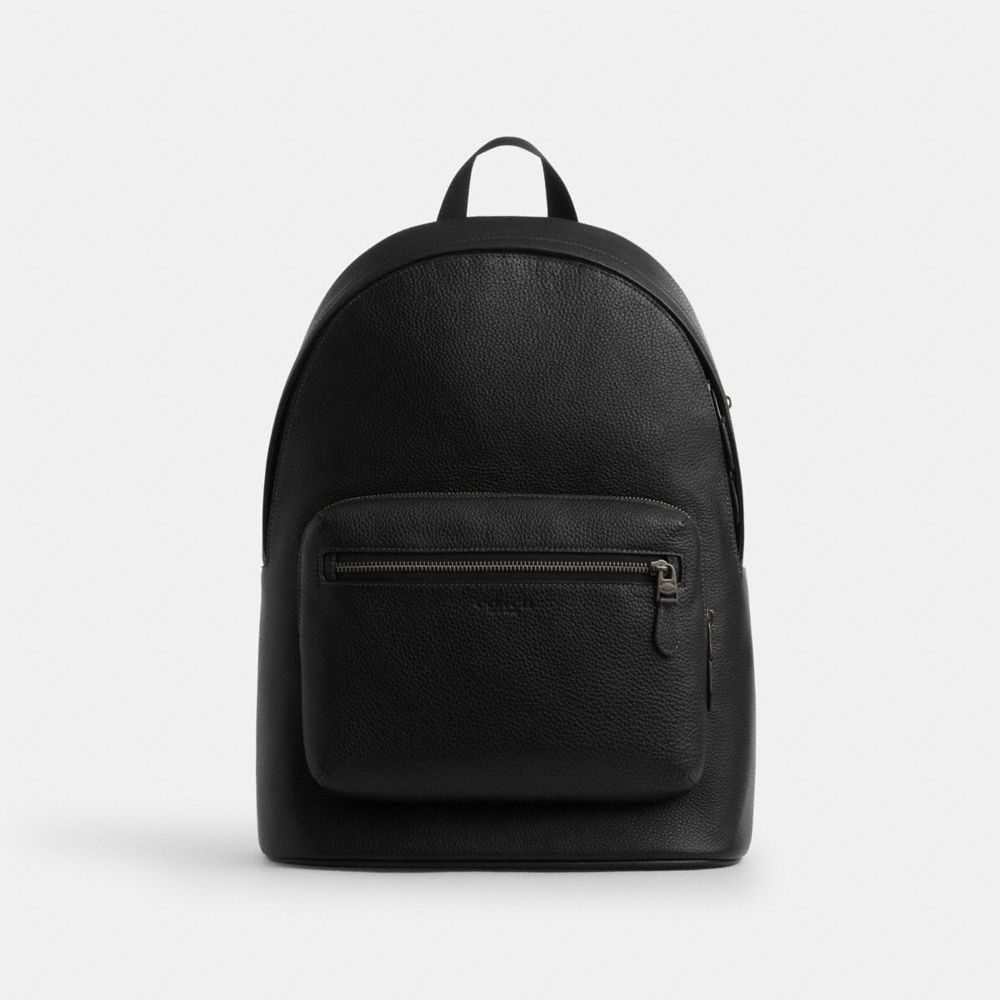 West Backpack Pebbled Leather-Gunmetal-Black Pebbled Leather-Gunmetal-Black
