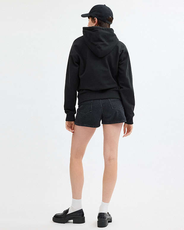 Halloween Black Cat Moon Signature Square Hoodie Black Black