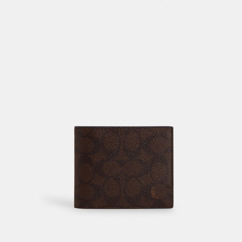 3 In 1 Wallet In Signature Canvas Mahogany Multi Mahogany Multi