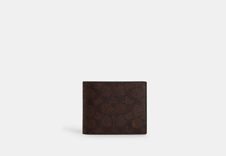 3 In 1 Wallet In Signature Canvas Signature Canvas-Mahogany Multi Signature Canvas-Mahogany Multi