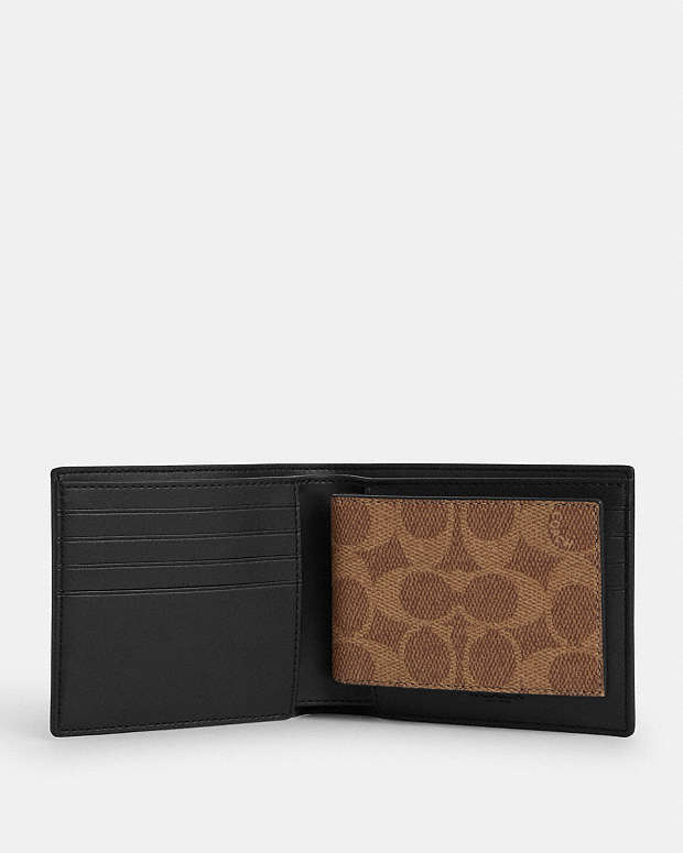 3 In 1 Wallet In Signature Canvas Mahogany Multi Mahogany Multi