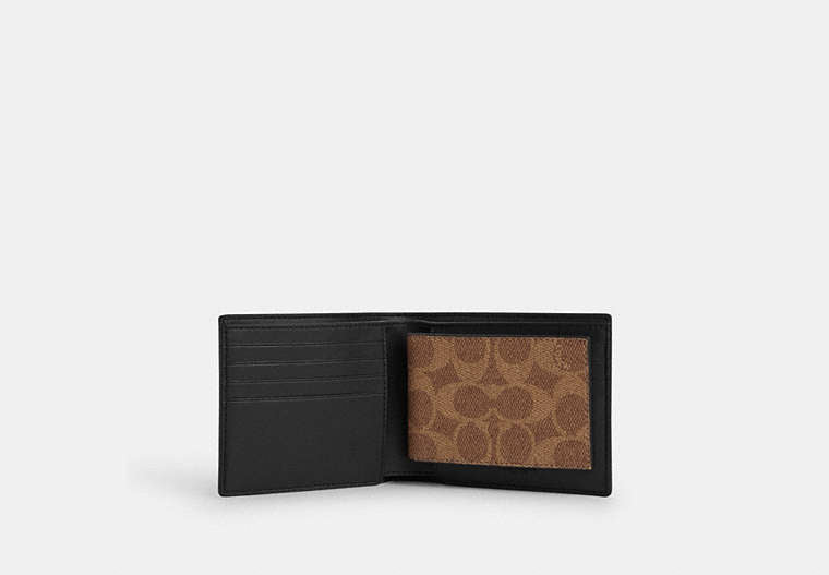 3 In 1 Wallet In Signature Canvas Signature Canvas-Mahogany Multi Signature Canvas-Mahogany Multi