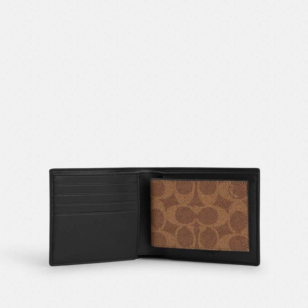 3 In 1 Wallet In Signature Canvas Signature Canvas-Mahogany Multi Signature Canvas-Mahogany Multi