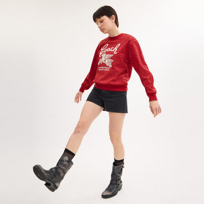 Coach Signature Pegasus Sweatshirt Red Signature