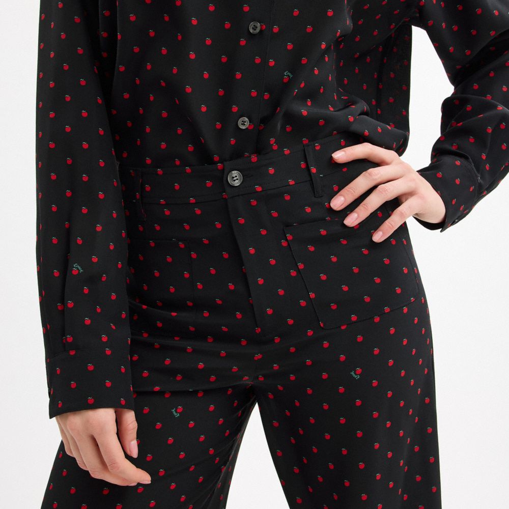 Coach Apple Dot Pants Black Red
