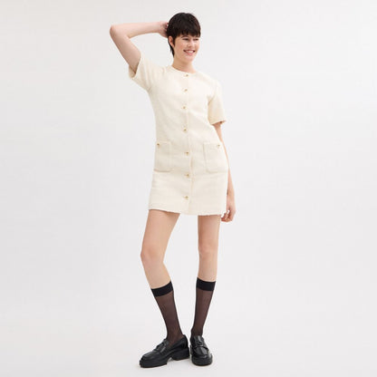 Coach Boucle Dress Cream