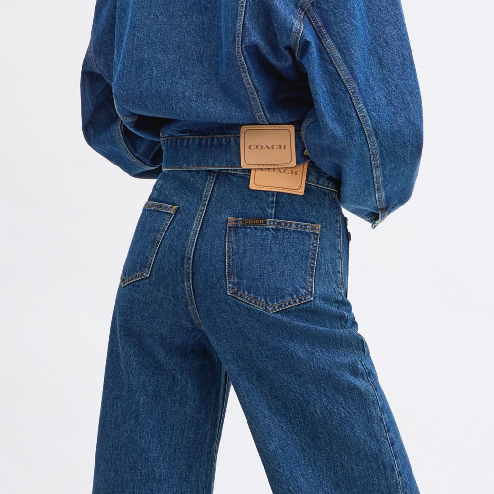 Coach Heritage C Loom Pants In Organic Cotton Dark Blue