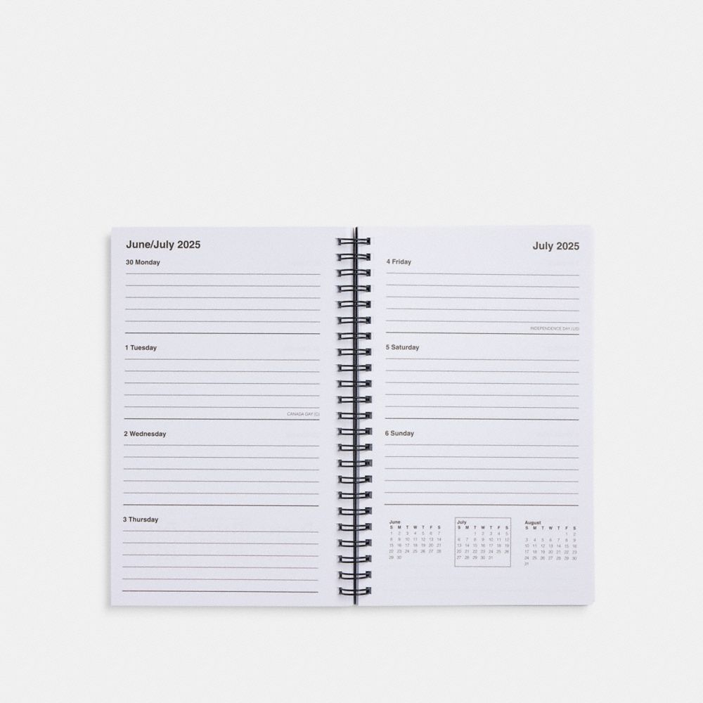 Coach 2024   2025 6 X8 Spiral Diary Book Multi