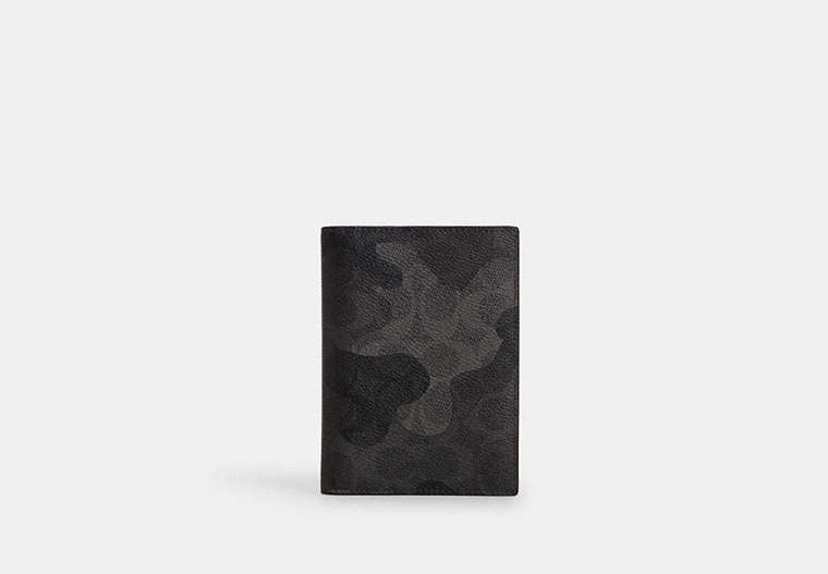 Passport Card Case In Signature Camo Print Gunmetal-Grey Multi Gunmetal-Grey Multi