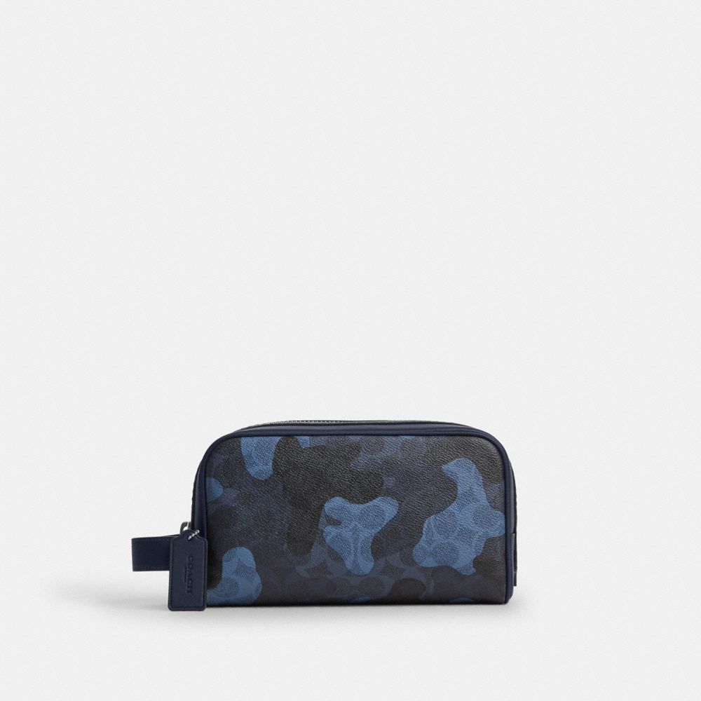 Coach Small Travel Kit In Signature Camo Print Silver
