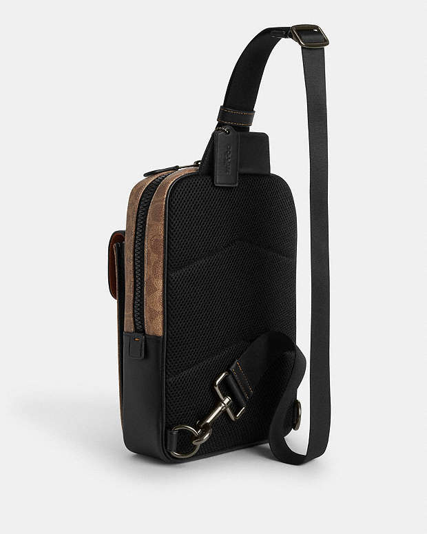Track Pack In Signature Canvas Qb-Tan-Black Qb-Tan-Black