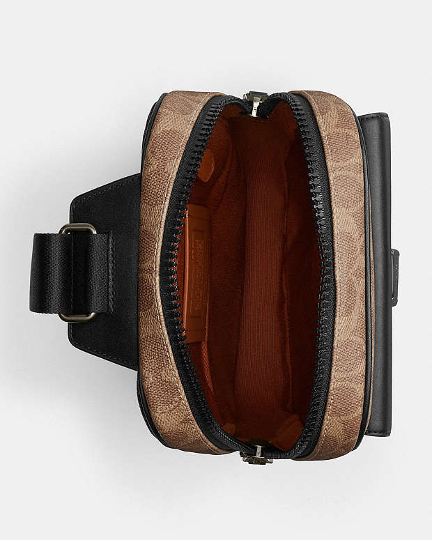 Track Pack In Signature Canvas Qb-Tan-Black Qb-Tan-Black