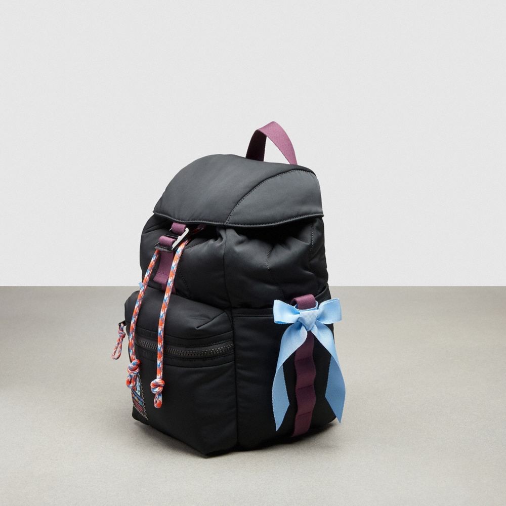 Coach Set Of Bows In 100% Recycled Polyester Light Blue