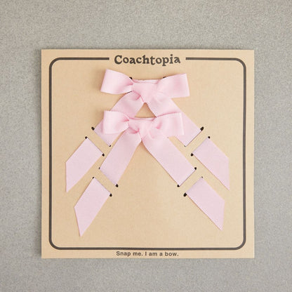 Coach Set Of Bows In 100% Recycled Polyester Light Pink