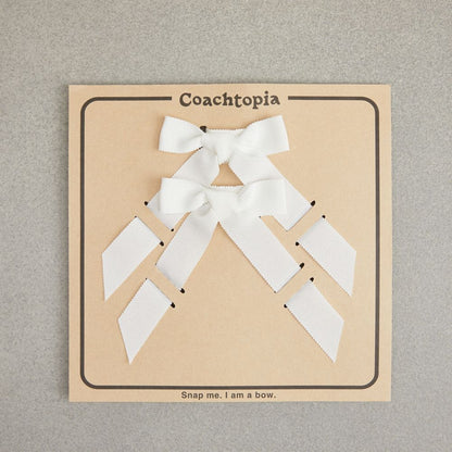 Coach Set Of Bows In 100% Recycled Polyester White 1