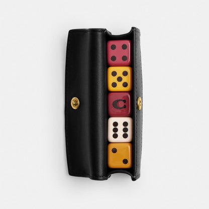 Coach Dice Set Brass Black