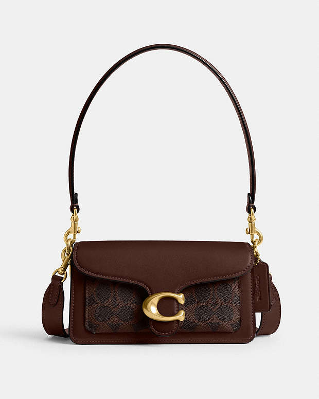 Tabby Shoulder Bag 20 In Signature Canvas Signature Canvas-Brass-Maple Signature Canvas-Brass-Maple