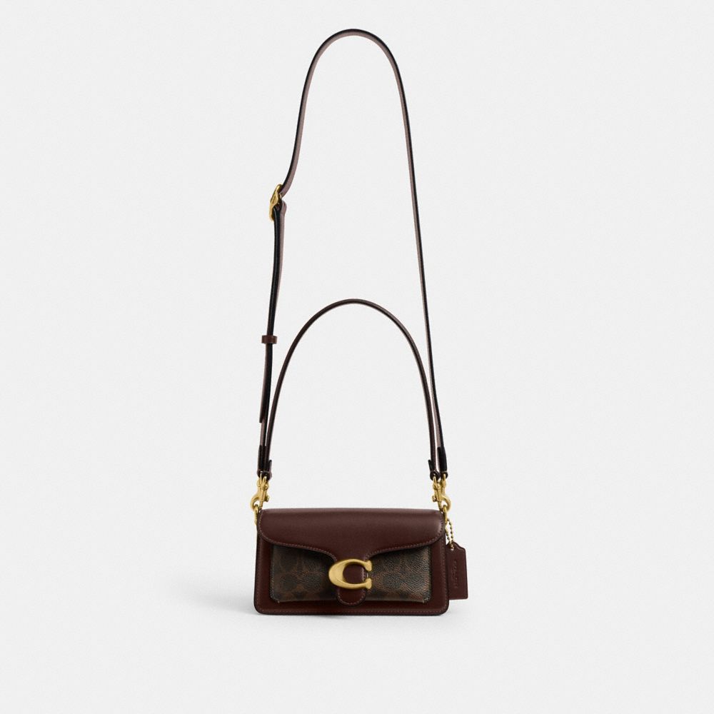 Coach Tabby Shoulder Bag 20 In Signature Canvas Brass Maple