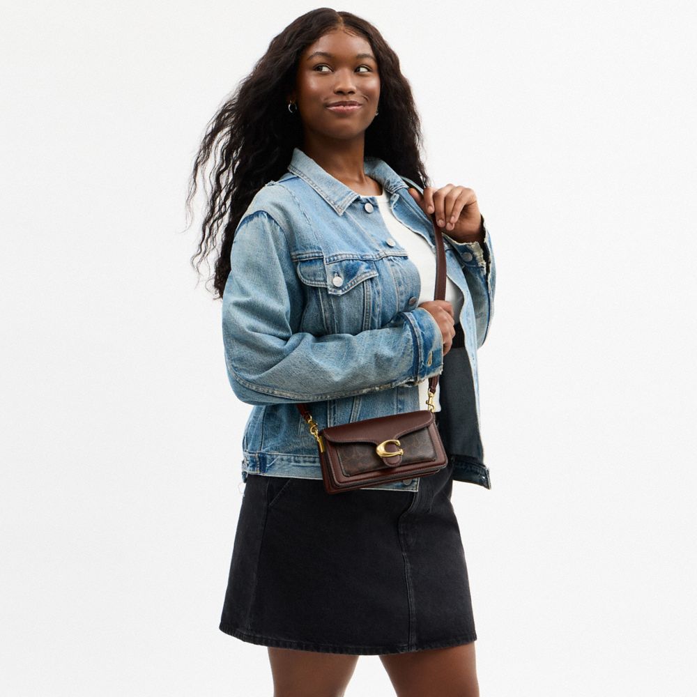 Coach Tabby Shoulder Bag 20 In Signature Canvas Brass Maple