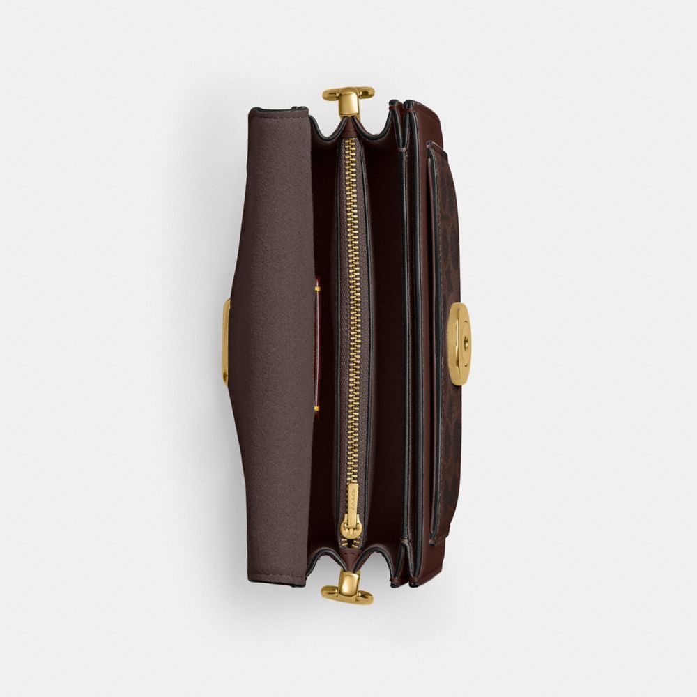 Coach Tabby Shoulder Bag 20 In Signature Canvas Brass Maple