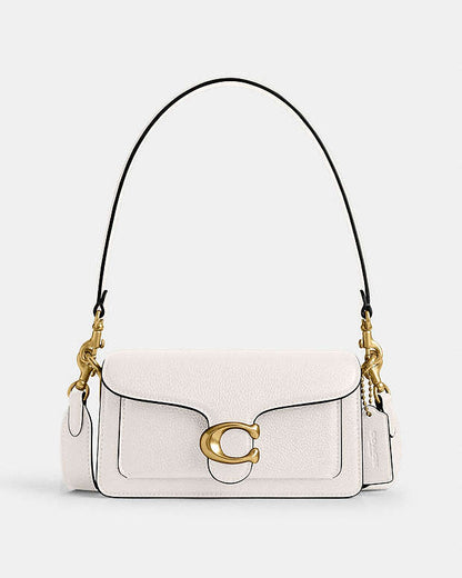 Tabby Shoulder Bag 20 Polished Pebble Leather-Brass-Chalk Polished Pebble Leather-Brass-Chalk