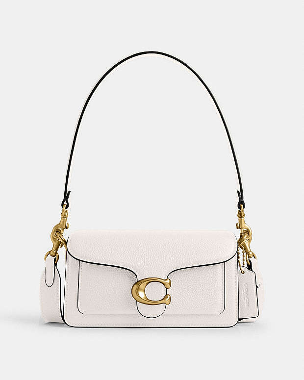 Tabby Shoulder Bag 20 Polished Pebble Leather-Brass-Chalk Polished Pebble Leather-Brass-Chalk