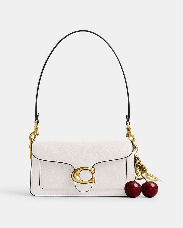 Tabby Shoulder Bag 20 Polished Pebble Leather-Brass-Chalk Polished Pebble Leather-Brass-Chalk