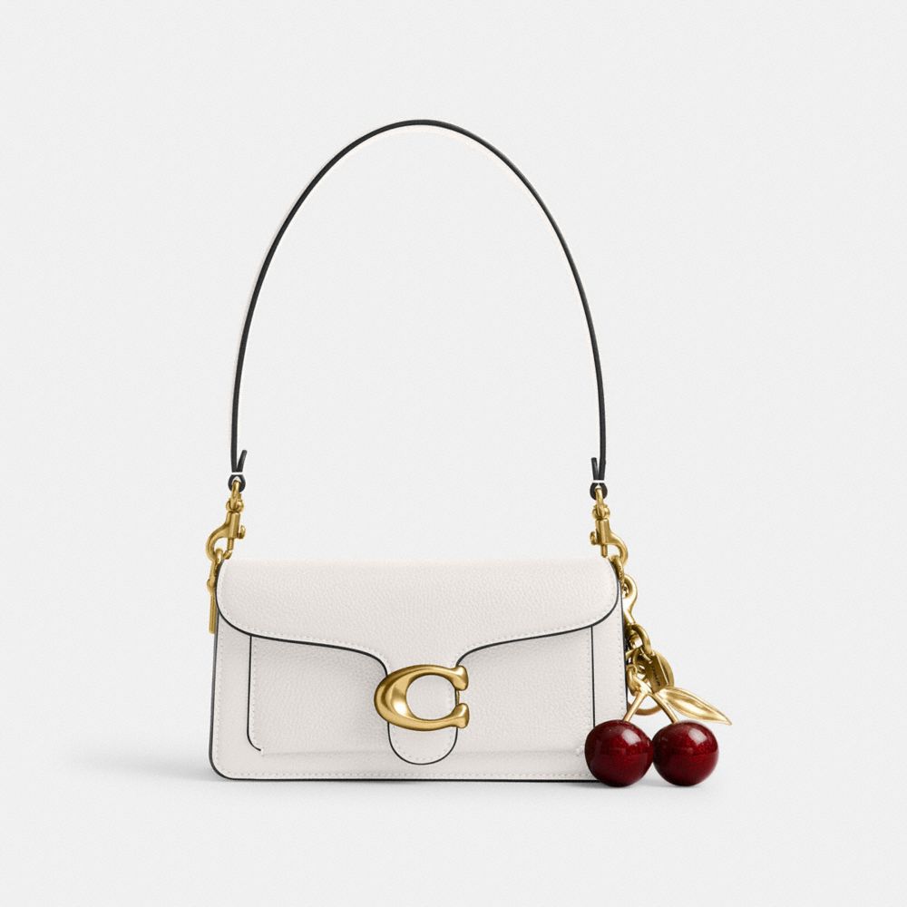 Tabby Shoulder Bag 20 Polished Pebble Leather-Brass-Chalk Polished Pebble Leather-Brass-Chalk