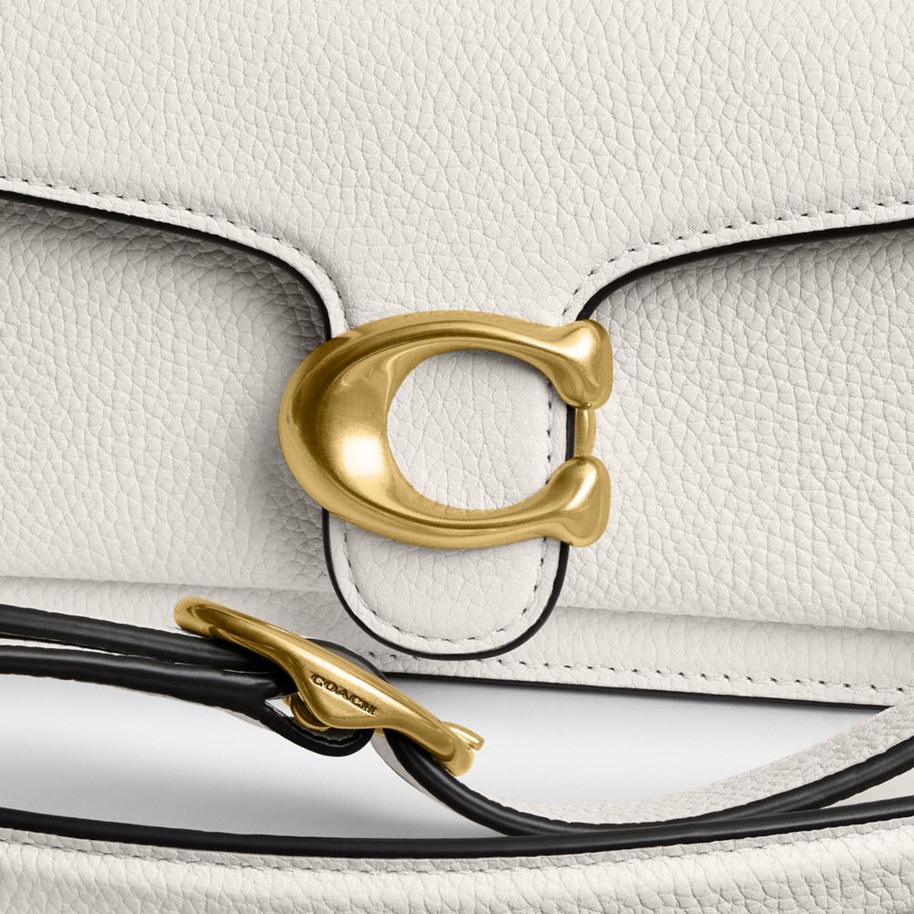 Tabby Shoulder Bag 20 Polished Pebble Leather-Brass-Chalk Polished Pebble Leather-Brass-Chalk