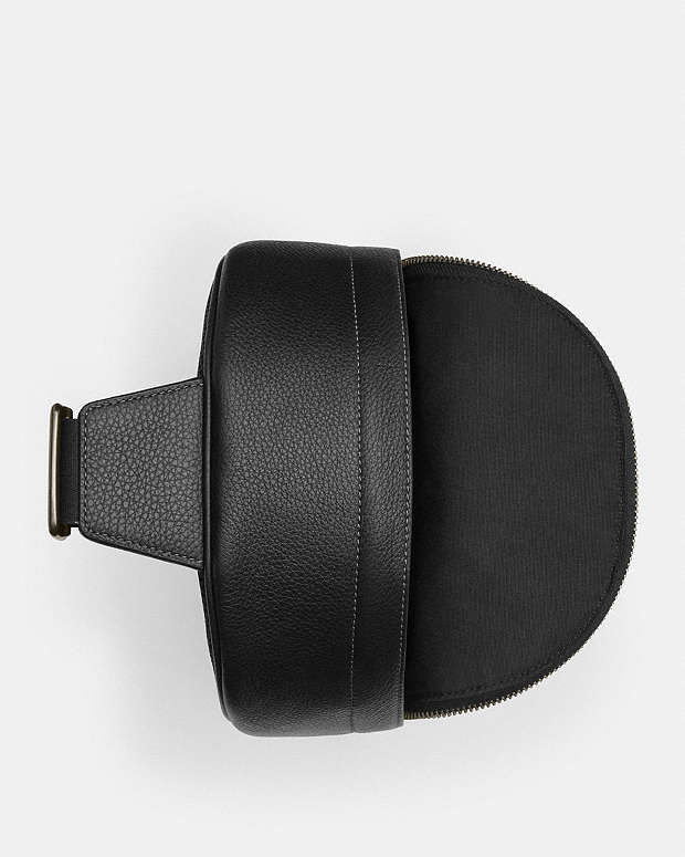 West Pack Pebbled Leather-Gunmetal-Black Pebbled Leather-Gunmetal-Black