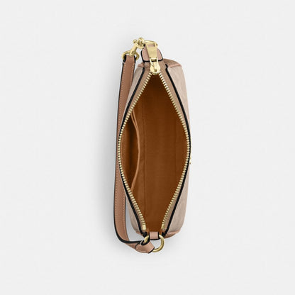 Coach Nolita 19 In Blocked Signature Canvas Gold Sand Tan