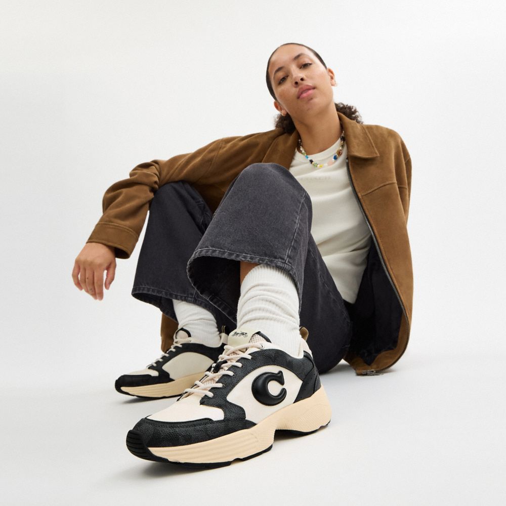 Coach Strider Sneaker In Signature Canvas Charcoal