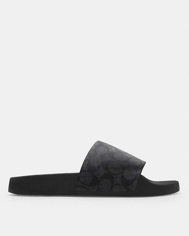 Slide In Signature Canvas Pvc-Charcoal-Black Pvc-Charcoal-Black