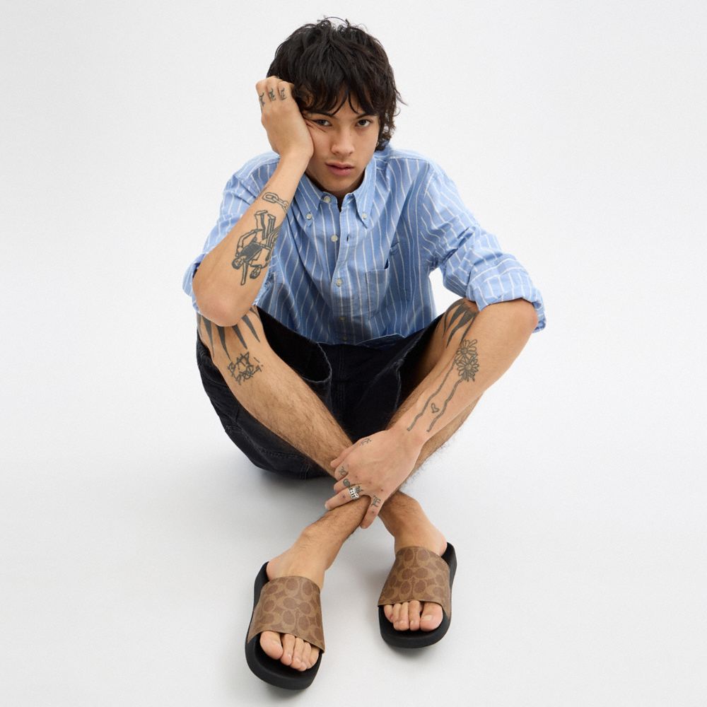 Coach Slide In Signature Canvas Khaki