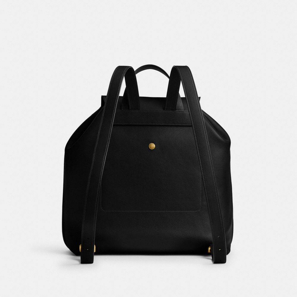 Crosby Backpack Natural Grain Leather-Brass-Black Natural Grain Leather-Brass-Black