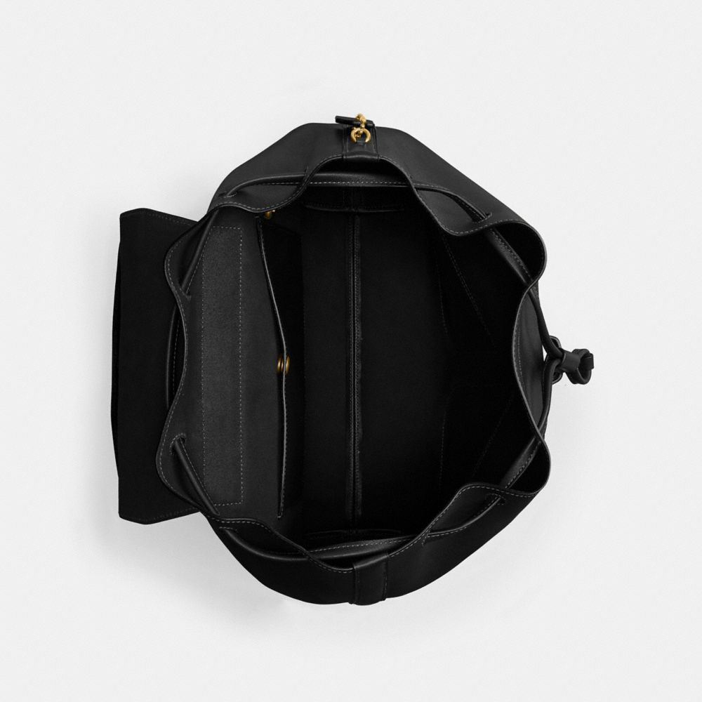Crosby Backpack Natural Grain Leather-Brass-Black Natural Grain Leather-Brass-Black