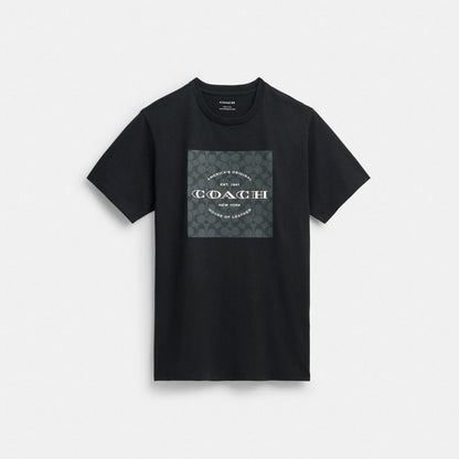 Coach Signature Square T Shirt Black