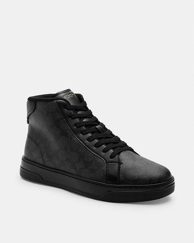 High Line High Top Sneaker In Signature Canvas Graphite-Black Graphite-Black