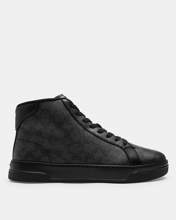 High Line High Top Sneaker In Signature Canvas Graphite-Black Graphite-Black