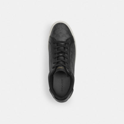 Men's Coach High Line Sneaker In Signature Canvas Graphite Chalk