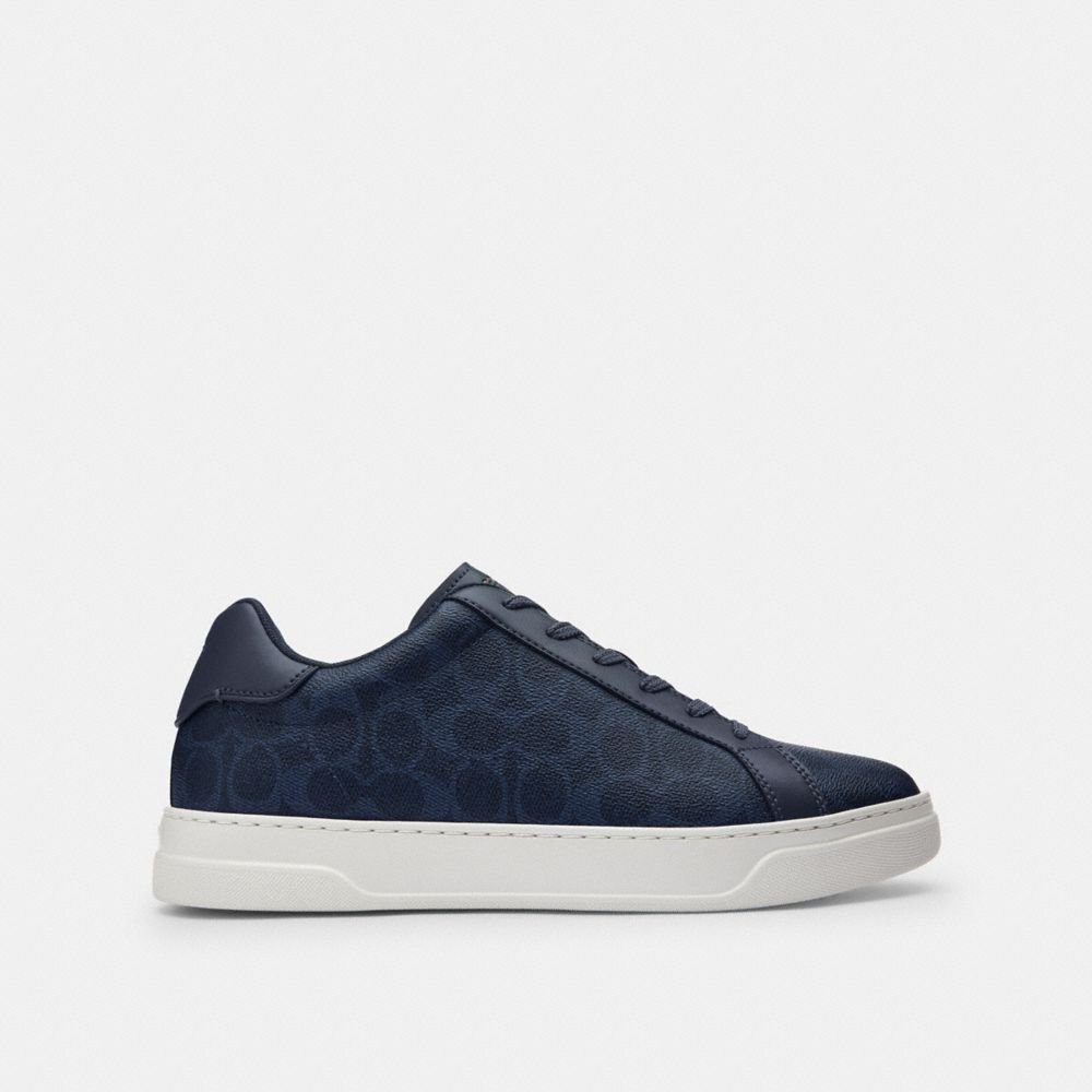 Coach High Line Sneaker In Signature Canvas Denim Optic White