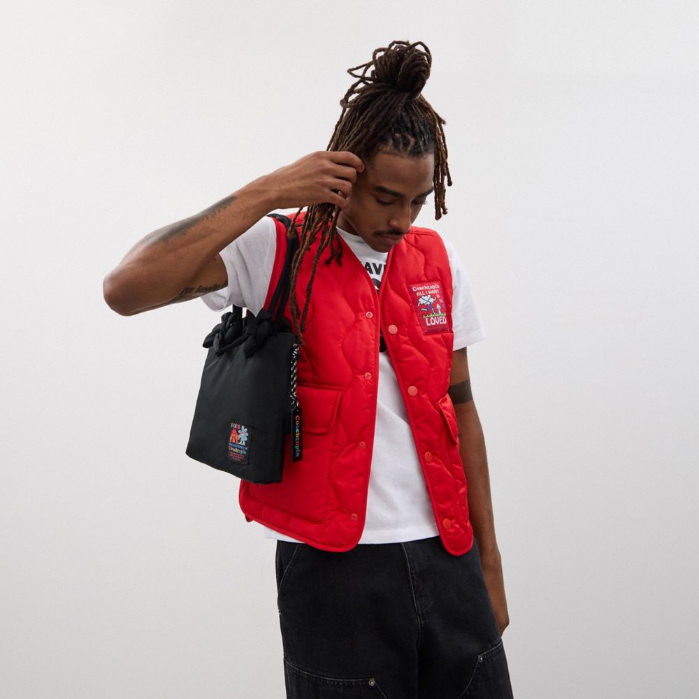 Coach Coachtopia Loop Small Tote With Heart Appliqué Black Multi