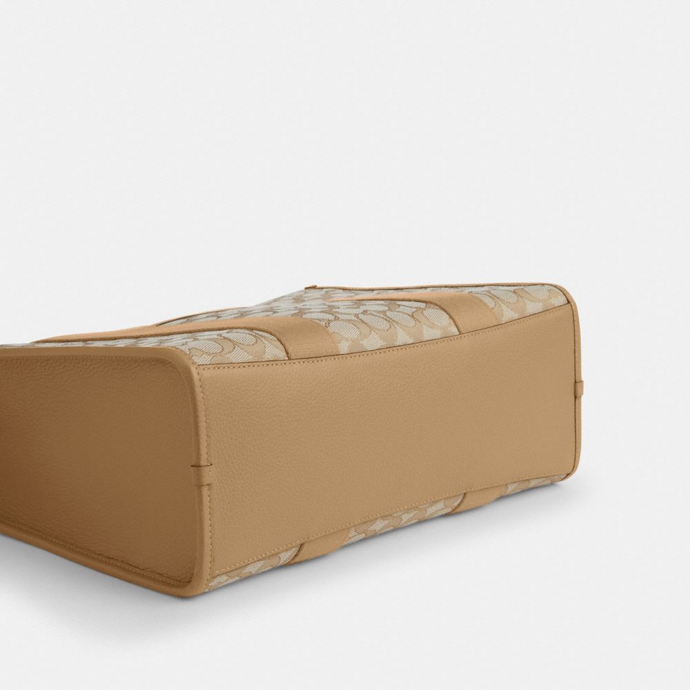 Coach Smith Tote Bag In Signature Jacquard Gold Light Khaki Multi