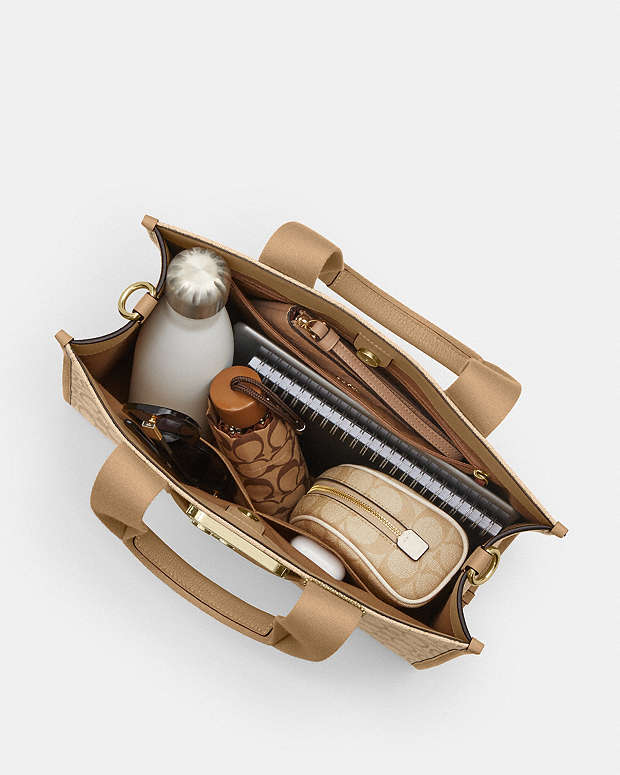 Smith Tote Bag In Signature Jacquard Signature Jacquard-Gold-Light Khaki Multi Signature Jacquard-Gold-Light Khaki Multi