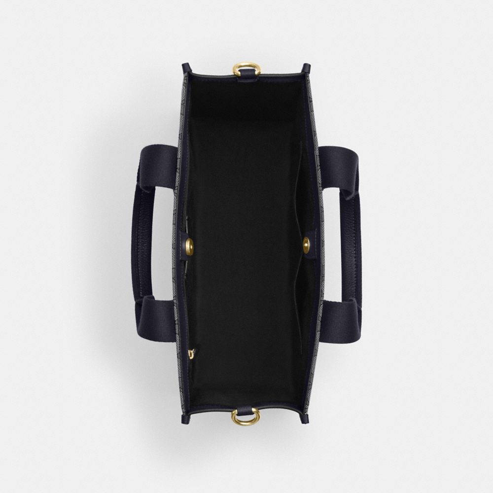 Smith Tote Bag In Signature Jacquard Signature Jacquard-Gold-Navy-Midnight Navy Signature Jacquard-Gold-Navy-Midnight Navy